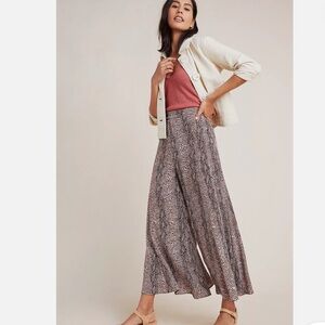 Anthropologie Women’s Snake Print Boho Skirted Wide Leg Pant Size 4 EUC